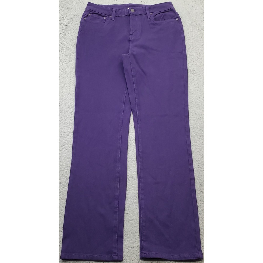 Coldwater Creek Jeans Womens 16 Purple Denim Straight Leg Stretch Streetwear